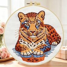 1 buah ukuran 15*15cm/5.9*5.9in dan 20*20cm/7.9*7.9in, Kit Bordir Macan Tutul, Set Bordir Buatan Tangan DIY untuk Pemula Dewasa, Hadiah Rumah, Hadiah Menjahit Wanita, Termasuk Panduan Pengguna, Kain Pola Cetak, Bingkai Bordir, Jarum dan Benang. - Macan tutul - View 12