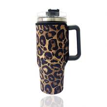 1 buah Sarung Tumbler Isolasi Motif Leopard Anti Selip 1200ml/40oz, Penutup Pelindung Botol Air Tahan Gores - MultiWarna - View 11