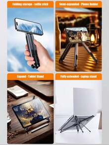 Multi-Scene Magnetic Foldable Phone Stand 8-Level Adjustable Laptop Holder Portable Travel Tablet Bracket Universal Desktop Live Shooting Selfie Stick Phone Support - Multicolor - View 5