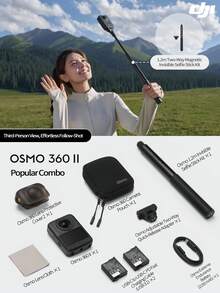 dji [Produk Baru] Kamera Panorama Osmo 360 Generasi ke-2 8K Definisi Tinggi Anti Guncangan Tahan Air untuk Berkendara Sepeda Motor, Menyelam, Ski, Perjalanan, Kamera Genggam Portabel untuk Vlog OSM0 360 II (Baru, Hanya Diaktifkan) - View 13