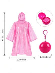 1/2/4/6/8pcs Portable Rain Poncho Ball Keychain, Each Ball Includes 1 Random Color Disposable Hooded Raincoat, Compact Emergency Rain Poncho With Round Storage Case And Hook For Music Festivals, Travel, Camping, Hiking & Outdoor Use - View 9