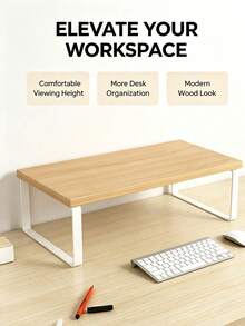 1pc Desktop Computer Monitor Stand Riser, Back To School Essential, Monitor Stand, Desktop Computer Monitor Stand, Office Desk Storage Organizer, Desktop Accessory - Multicolor - View 11