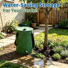 20‑30L Outdoor Collapsible Rain Water Storage Bag,Large‑Volume Rainwater Collector With Drain Hose Accessories For Flowers & Lawn Watering - Green - View 3