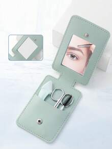 Set Alat Perawatan Alis 4 Buah, Pinset Alis Stainless Steel, Pinset Alis Miring, Pinset Pencabut Rambut, Gunting, Cermin, Melengkung, Penjepit Bulu Mata, Set Alat Perawatan Alis - MultiWarna - View 1