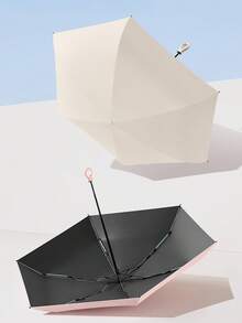 1pc Mini Travel Sun Umbrella, Foldable Umbrella, Outdoor Portable Sun Umbrella, UV Protection Sun Umbrella, With Storage Bag, Sun Protection Umbrella, Sun Protection Product, 6 Ribs + Thickened Black Glue Sun Protection Coating, Travel Essential, Perfect For Outdoor, Travel, Summer Sun Protection, Windproof And Waterproof - Multicolor - View 7