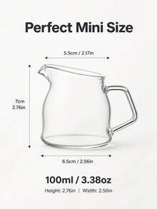 1pc Transparent Glass Coffee Pot With Handle, Anti-Scald Pointed Spout For Easy Pouring, Heat-Resistant Thickened Glass Sauce Cup, Suitable For Breakfast, Western Dining, And Bar Use, Ideal For Baking Enthusiasts And Coffee Lovers. - Multicolor - View 8