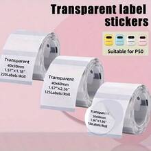 Stiker Transparan Bebas Tinta Cetak, Tersedia Berbagai Ukuran, Tahan Aus, Cocok untuk Rumah, Sekolah, Kantor, Usaha Kecil, Label Terima Kasih, Label Harga, Cocok untuk Marklife P50 - View 5