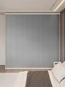1pc Modern Folding Curtain - Wet/Dry Separation, Blackout, Windproof, Thermal Insulation, Waterproof, No-Drill Partition Curtain, Invisible Curtain, Air Conditioner Barrier Partition Curtain, Suitable For Kitchen, Living Room, Bedroom, Bathroom, Dormitory, Open Closet - Easy Installation, Machine Washable, With Hooks And Tie-Back Function, Rod Not Included. - Partition a - View 14