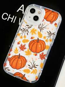 Transparent Halloween Autumn Pumpkin Maple Leaf Daisy Pattern Shockproof Phone Case, Women's Phone Accessory, Compatible With IPhone 18 Pro Max/18 Pro/17 Pro Max/17 Pro/17 Air/17/16 Pro Max/16/15 Pro Max/15/14/13/12/11, Women's Essential, Perfect As Birthday Gift, Halloween Gift, Back To School Gift - Clear - View 4