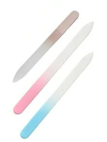 5/2/1 Pc Glass Nail File And Buffe, Crystal Nail File For Natural Nails, Nano Nail Shine Polisher Care Set, Suitable For Travel And Nail Salon, Rose Gold - Coral Pink - View 10