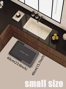 1 Pc Black And Gray Grid Pattern Kitchen Mat, 3.5 Mm Soft Rubber That Absorbs Water And Is Easy To Clean. Suitable For Corridors, Bathrooms, Living Rooms, Outdoor Door Mats, And Toilets. Useable Throughout The Year And For Various Holidays. - Multicolor - View 15
