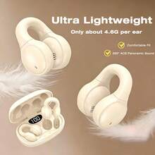 True Wireless Ear Clip Headphones, 5.4 BT Earphones, 360° ACS Air Conduction Stereo, Digital Power Display Sports Earbuds, HD Call Open Ear Headset - Multicolor - View 7