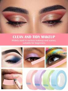 6/5/1 Pc Alat Bantu Eyeshadow Eyeliner, Alat Bantu Rias Mata, Pelindung Rias Mata, Pita Bulu Mata Profesional, Pita Bulu Mata Kain Perekat, Pita Ekstensi Bulu Mata Kain Mikropori Bernapas, Pemotong Pita ￼ - MultiWarna - View 2