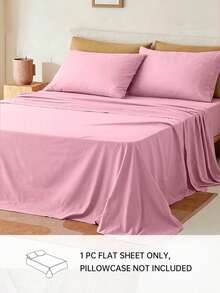 HONEYMOON 1pc Ultra Soft Solid Color Bed Sheet, Lightweight As A Cloud, Soft And Breathable, Suitable For All Bed Sizes-Twin, Full, Queen, King. Machine Washable, Essential For Home And Student Dorms, Back To School Must-Have - Hot Pink - View 2