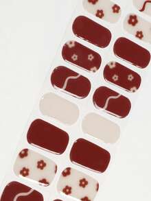 Emi Cured Gel Nail Strips , Clear Base, 20 Pcs Gel Nail Wraps, Stickers, UV Light Required, Salon Quality, Long Lasting,ES20 Cross-Border Wholesale Drop Shipping Red Book Same Style Nail Stickers Nail Stickers For Fingertips - Red - View 5