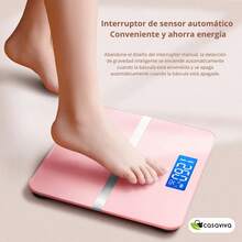 Báscula electrónica digital LED para pesaje preciso, Carga USB, no se necesita baterías, encendido y apagado automático, Se puede conectar a un teléfono móvil por Bluetooth.Después de descargar la aplicación, se pueden medir 79 datos corporales. - Azul - Ver 5