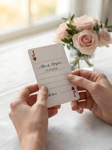 Personalized Floral Custom Playing Cards Set (54 Cards) With Metal Gift Box, Custom Name & Date Keepsake, Wedding Guestbook Alternative And Reception Party Game, Fun Family Tabletop Entertainment, Ideal Anniversary Gift For Newlyweds, Friends And Family - Multicolor 1 - View 5