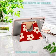 Floral Pattern Tablet Protective Case, Tri-Fold High Transparency Acrylic With Pencil Slot Protective Case. Tablet Protective Case Features: Tri-Fold Stand Design, Smart Sleep/Wake, Full Coverage Protection, Skin-Friendly Frame Material, Air Cushion Anti-Drop Frame, Multi-Angle Stand, Built-In Pencil Slot, Precise Cutouts, Lightweight And Portable. Compatible With IPad Mini4/5 (7.9 Inch), Mini6/7 (8.3 Inch); Air1/2/3, IPad5/6/8 (9.7 Inch); IPad2019-2021, Pro10.5, Air3 Universal, S6Lite/S7/S8/S9/S10/A8/A9 All Series Tablet Protective Case. - Multicolor - View 6