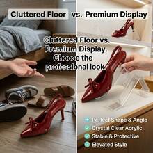 1/2/4pcs Acrylic L-Shaped High Heel Shoe Display Stand, Shoe Storage Rack, Suitable For Shopping Mall, Shoe Store, Clothing Store, Shoe Matching And Display, Shoe Cabinet Accessory, Room Decor, Back To School, College Essentials - Multicolor - View 5