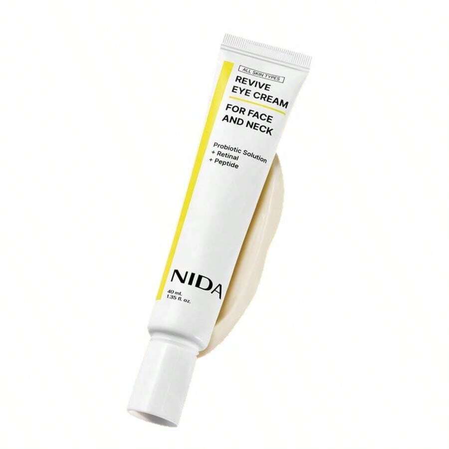 NIDA Revive Multi-Function Face, Neck & Eye Cream, With Probiotics, Retinaldehyde & Peptides, Deep Moisturizing, Improves Skin Texture, Enhances Skin Elasticity, Suitable For All Skin Types, 40ml, 2pcs/1pc - Retinol - View 1