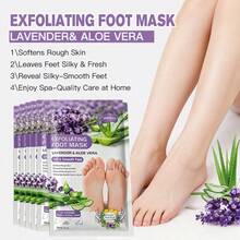 APPVERA Foot Mask Lavender And Aloe Vera Exfoliating Foot Mask For Rough And Dry Feet With Lactic Acid, Urea, And Malic Acid, Moisturizing And Nourishing, Softens Rough Skin, Essence Socks - 1 Pc - View 5