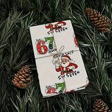 3 Styles Christmas Gift Wrapping Paper, With Number 6 And 7 Design, Suitable For Fun Gift Wrapping, Holiday Gifting, Christmas, Includes Jute Rope (Durable, Fade-Resistant) - B - View 6