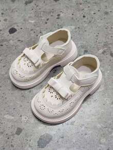 1 Paar Mädchen Mode Flache Slip-On Lederschuhe, Kleinkindschuhe, rutschfeste weiche Sohle Baby Lauflernschuhe, Mary Jane Schuhe, Outdoor Strand/Reise/Gehschuhe, geeignet für Frühling, Sommer, Herbst - Weiss - Übersicht 4