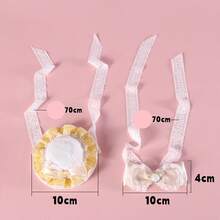 Vintage Lace Pet Hat & Bowknot Set, Short-Haired Cat & Dog Bowknot, Abyssinian Cat Wedding Style, Princess Style Accessory Headpiece, Suitable For Parties And Weddings - Multicolor - View 5