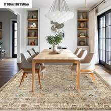 1PC Bohemian Style Yellow & Brown Geometric Outdoor Rug, Soft Durable Absorbent Polyester Fiber Carpet, Suitable For Patio Living Room Dining Area, Non-Slip Machine Washable Design, Suitable For Indoor And Outdoor Use - 3 - View 1