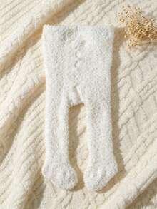 1pc Baby Thickened Thermal Lined Tights, Solid Color, Warm And Comfortable, Suitable For Winter, Below 5°C - Multicolor - View 4