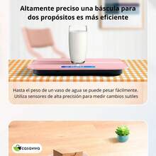 Báscula electrónica digital LED para pesaje preciso, Carga USB, no se necesita baterías, encendido y apagado automático, Se puede conectar a un teléfono móvil por Bluetooth.Después de descargar la aplicación, se pueden medir 79 datos corporales. - Azul - Ver 7