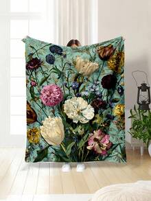 1pc 2D Ditsy Floral Pattern Soft & Comfortable Blanket, Outdoor Camping Leisure Blanket, Multi-Purpose Throw For Sofa, Bed And More, Suitable For Home, Picnic, Travel, All Seasons, Gift Blanket For Family And Friends - Multicolor - View 10