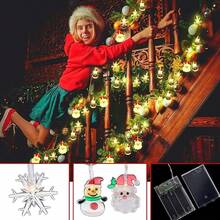 Christmas Light 20 LED Snowman Santa Claus Christmas Tree Hybrid Battery Power Supply (Excluding Battery) Christmas Cartoon Pendant, 2 Flashing Modes, Suitable For Indoor Christmas Tree Decoration, Home, Gatherings - Warm White - View 11