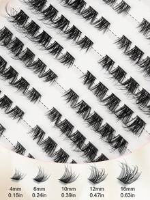 120 Natural 3D Fluffy Eyelash Clusters, D-Curl For Natural Volume, Naturally Enlarges Eyes, Suitable For Various Occasions Such As Christmas, Dates, And Travel. Segmented Eyelashes, False Eyelashes - D - View 4
