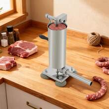 Virellio Stainless Steel Vertical Manual Sausage Stuffer Machine With Enlarged Silicone Suction Cups For Restaurants, Snack Bars, Canteens, Workshops, And Markets - Silver - View 2