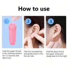122pcs Ear Piercing Cleaning Swabs, Disposable Ear Piercing Care Cleaning Swabs, Anti-Clogging Ear Canal Cleaning Sticks, Used For Earwax Removal And Piercing Maintenance, Portable Ear Care Tool Set, Suitable For Travel, Daily Makeup Care, Personal Hygiene Essentials, New Year Gift - Multi-color - View 4