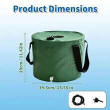 20‑30L Foldable Rainwater Collection Tank Portable Outdoor Water Storage Container With Hose & Faucet Accessories For Yard Plant Irrigation - Green - View 7