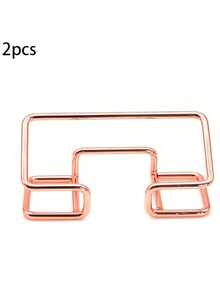 Metal Hollow Desktop Display Stand, Minimalist Iron Square Ornament Base, Stable And Anti-Slip, Light Luxury Multi-Color Options, For Cards, Photo Frames, Commemorative Plaques, Crafts Display, Office Desk Placement, Party Exhibition Tabletop Decoration Display Rack - One Size - View 17