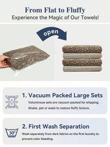 4PCS|Leopard Print + Striped Bath Towel Set, Coral Fleece Fabric, Soft & Skin-Friendly, Absorbent, Luxury Home Decor, Suitable For Bathroom Decoration, Travel Gift - Multicolor - View 4