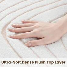 Sour Lemon Rugs Living Room Large 200x300cm,3D Area Rugs For Bedroom, Extra Large Rug For Living Room Wave Pattern, Washable Soft Shaggy Non Shedding Fluffy Carpet Mat For Living Room, Bedroom, Kitchen & Office - Apricot - View 2