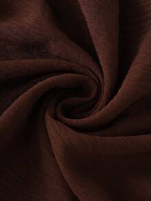 Elegant French Style Solid Color Casual Front Button Design Daily Beach Vacation Spring Autumn Women's Dress - Rust Brown - View 6