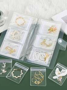 1pc Frosted Transparent Jewelry Storage Book, Portable Jewelry Organizer Binder For Rings, Earrings, Necklaces, Bracelets And Small Accessories - Jewelry Storage Book - View 3
