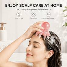 2pcs Octopus Head Scalp Massage Shampoo Brush, Resin Octopus Comb For Head Massage, Gua Sha Acupuncture SPA Function Design, Suitable For Daily Scalp Care, Relaxation Massage And Health Maintenance - Multicolor - View 5