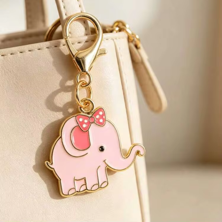 3pcs/6pcs Cute Travel Elephant Enamel Lobster Clasp Keychain, "Travel Elephant" Paper Card, Good Luck Journey Pocket Hug Friendship Gift - Multicolor - View 9