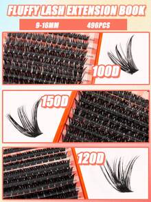 496/544/640/400 قطعة رموش فردية متجمعة، أنماط هجينة 30D-150D. مجموعة رموش DIY كثيفة وناعمة قابلة لإعادة الاستخدام. تخلق مظهرًا طبيعيًا وساحرًا. مثالية للاستخدام المنزلي، سهلة التطبيق للمبتدئين والمحترفين على حد سواء. - D - مشاهدة 8