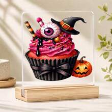 1PC Acrylic Desktop Decorative Stand Halloween Eyeball Cupcake Theme Halloween Holiday Decoration Ornament For Desk, Suitable For Work, Study, Bar Counter, Desktop Display, Daily Gift For Friends, Birthday Holiday Gift, Home Decor - A - View 7