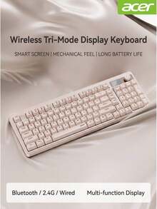 Acer OKW222 Mechanical Feel Keyboard With Display Screen, Gaming Backlit Keyboard For Desktop Computer And Laptop, Universal Office And Business USB Interface, Three-Mode - View 13