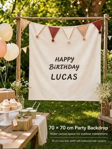 1pc Customized Vintage Embroidered Birthday Banner, Customized Embroidered Birthday Wall Decor, Room Decoration Wall Decor, Fashionable, Minimalist, Suitable As Birthday Gift, Holiday Gift, Anniversary Gift - Multicolor - View 4