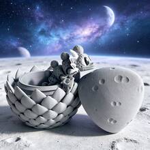 Cute Adorable 3D Printed Moon Dragon Egg Model Set Plastic Toy Ornament Desktop Decor Sculpture Holiday Gift - Multicolor - View 11