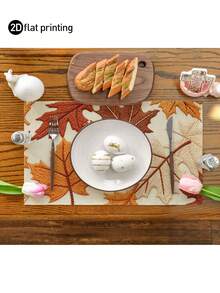 4pcs,6pcs,Autumn Harvest Pumpkin Thanksgiving Table Placemats,Rectangular Tablecloth,Washable,Suitable For Family Dinner,Coffee Table,Durable Kitchen And Dining Room Decor,Table Decoration Party And Scene Decoration,Home Decor - Multicolor - View 7